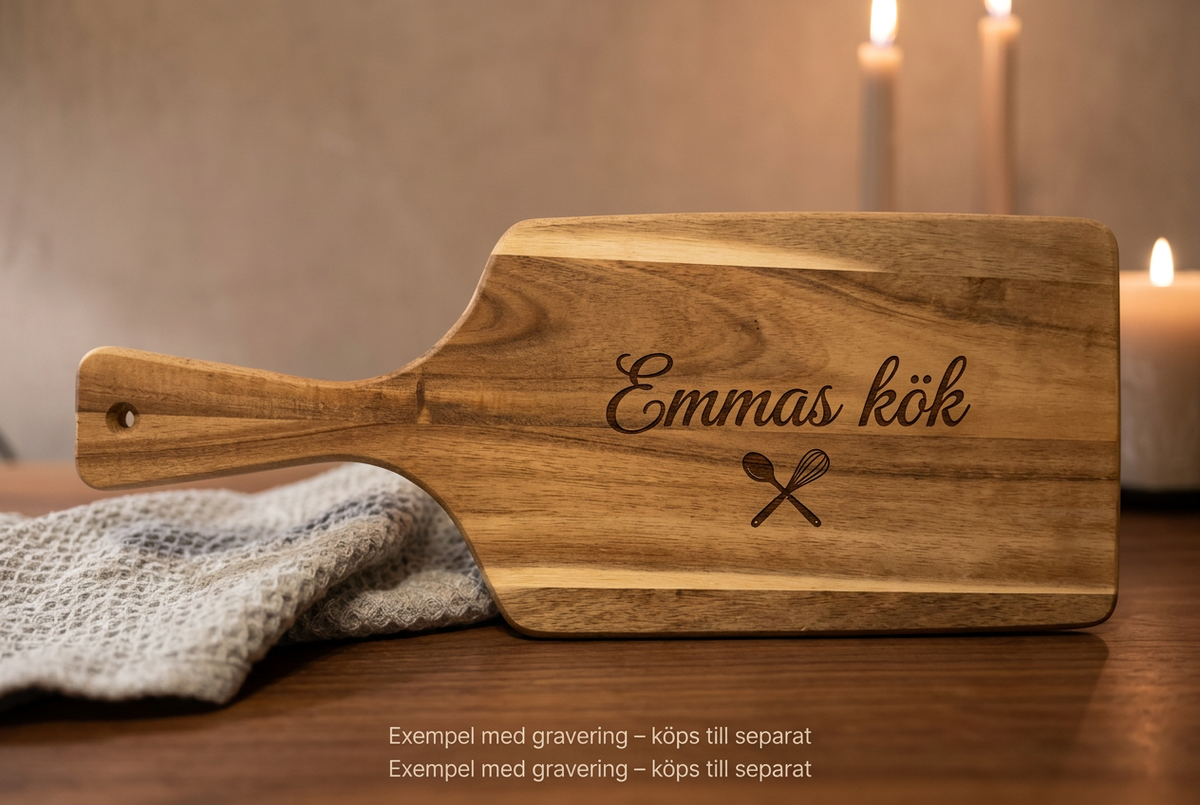 Gravering med Emmas kök och köksredskap