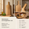 Skärbräda och serveringsbräda i ask med mått